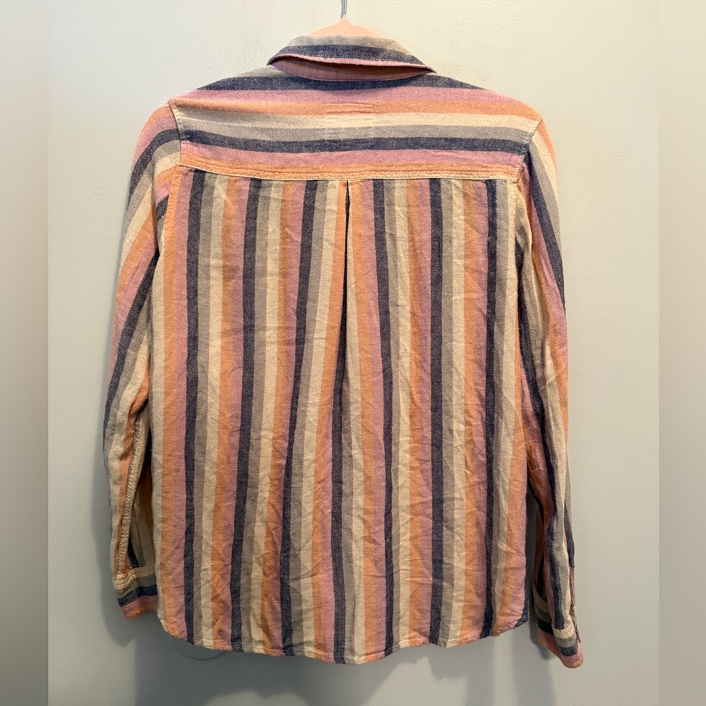 Rails Charli in Mandalay Stripe Long Sleeve Button Up Shirt Small Soft Sunset - Picture 4 of 6